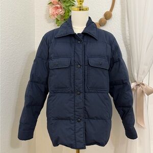 The Company Store Vintage Men’s Navy Blue Down Filled Puffer Jacket Size L - EUC